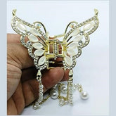 (Butterfly Hair Clips Wedding Claw Clip Butterfly Hair Clutcher Metal Pearl Hair Clip pack of 12pc)